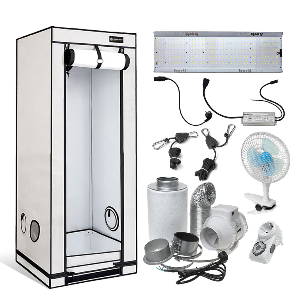 HOMEbox Q60+ LED Grow Set 150W mit hortiONE 420 | Effizientes Indoor Growing für 3-4 Pflanzen