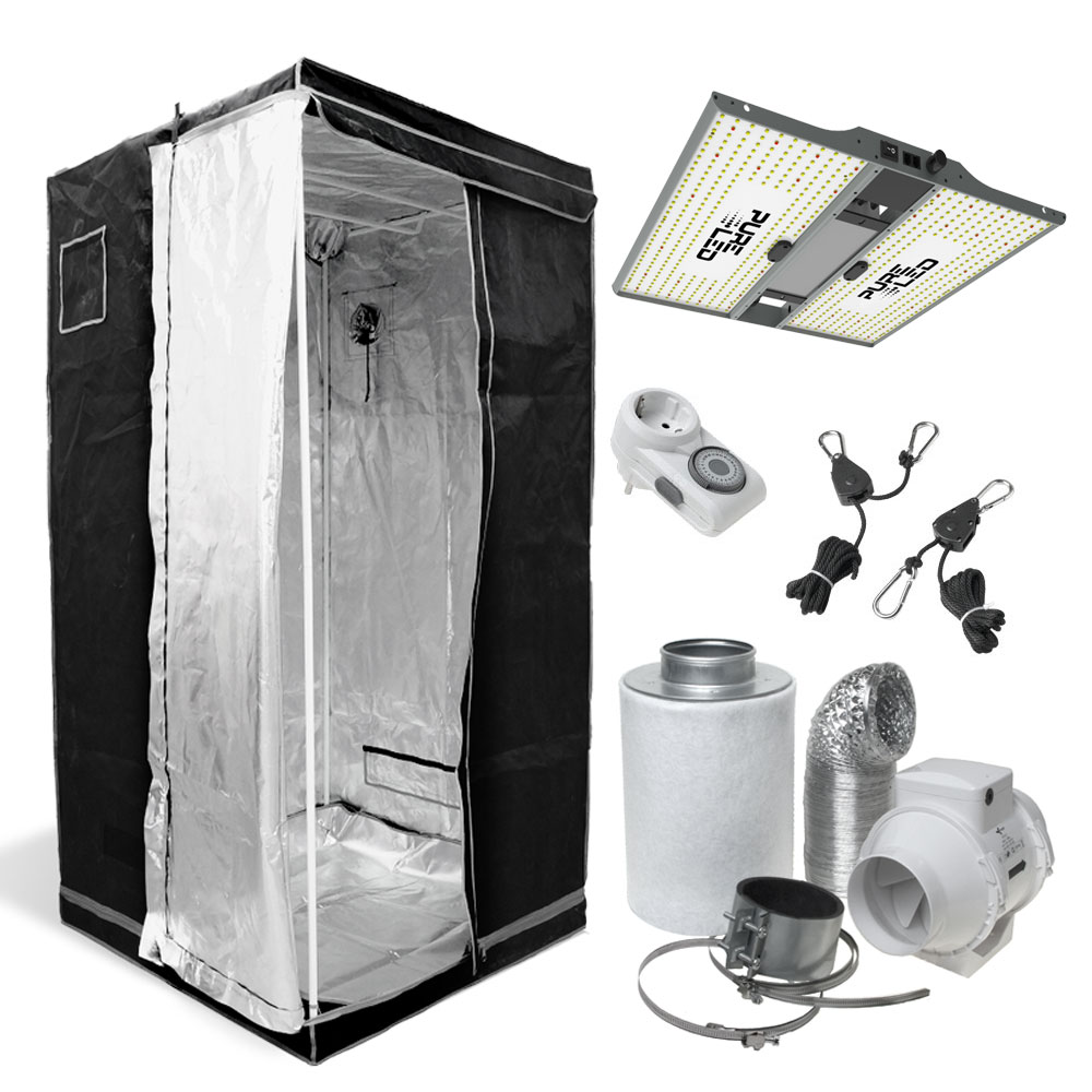 Pure Tent 80x80 LED Grow Set mit 240W Q240 V2 | Komplettset für Indoor-Growing