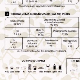 UGro Coco Block XL, 70 Liter +Rhiza