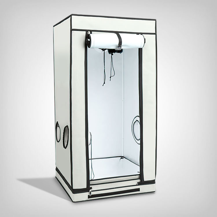 Homebox Q60+ Ambient 60x60x160cm | Hochwertiges Indoor-Gardening mit 5 Pflanzenkapazität und optimierter Lichtreflexion