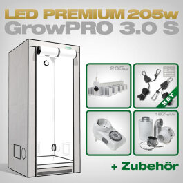 Growbox Komplettset LED GrowPRO S + 1x Q5W, 205W