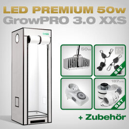 Growbox Komplettset LED GrowPRO XXS + 1x Q1W DIM, 50W