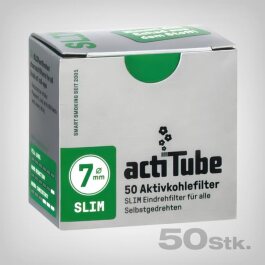 actiTube Aktivkohlefilter Slim, 50 Stück
