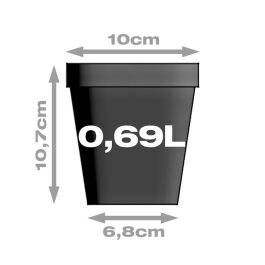 Pflanztopf, viereckig/taupe, 0,69 Liter