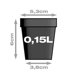 Pflanztopf, quadratisch/schwarz, 0,15 Liter