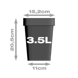 Pflanztopf, quadratisch/schwarz, 3,5 Liter
