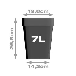 Pflanztopf, quadratisch/schwarz, 7 Liter