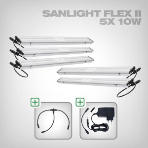 Sanlight FLEX II LED Set mit Netzteil und Kabel, 5x FLEX II 10