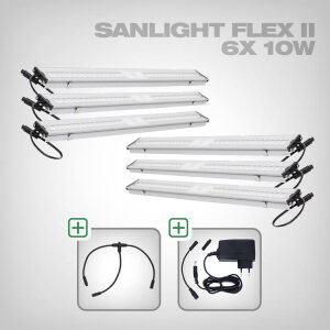 Sanlight FLEX II LED Set mit Netzteil und Kabel, 6x FLEX II 10