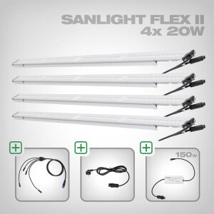 Sanlight FLEX II LED Set mit Netzteil und Kabel, 4x FLEX II 20