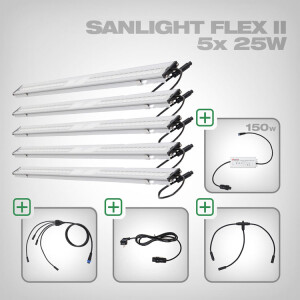 Sanlight FLEX II LED Set mit Netzteil und Kabel, 5x FLEX II 25