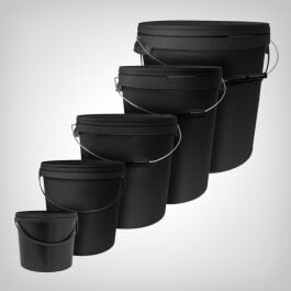 Eimer mit Griff und Deckel, 5 bis 33 Liter