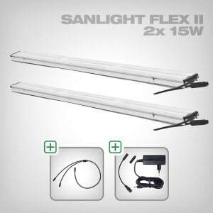 Sanlight FLEX II LED Set mit Netzteil und Kabel, 2x FLEX II 15