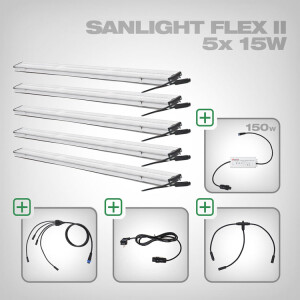 Sanlight FLEX II LED Set mit Netzteil und Kabel, 5x FLEX II 15