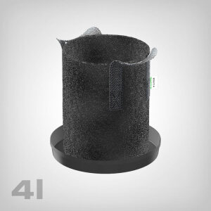 GrowPRO Stofftopf mit Untersetzer, 4 Liter