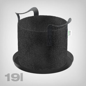 GrowPRO Stofftopf mit Untersetzer, 19 Liter