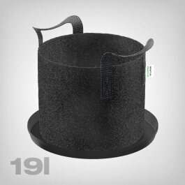 GrowPRO Stofftopf mit Untersetzer, 19 Liter