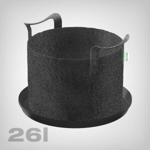 GrowPRO Stofftopf mit Untersetzer, 26 Liter