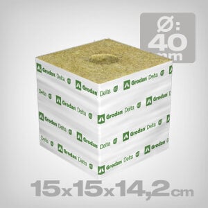 Grodan Delta Kulturblock XL, 15x15x14,2cm, ø 40mm