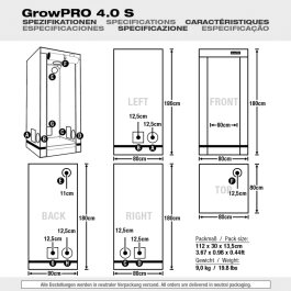 GrowPRO 4.0 Growbox S, 80x80x180cm, Beige oder Chive