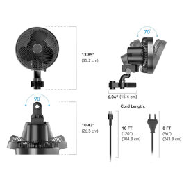 AC Infinity Cloudray S9, mit EC-Motor, oszillierend
