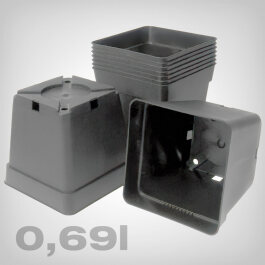 Pflanztopf, viereckig/baseline grau, 0,69 Liter