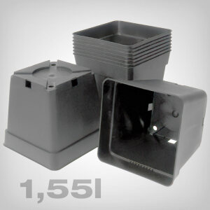 Pflanztopf, viereckig/baseline grau, 1,55 Liter
