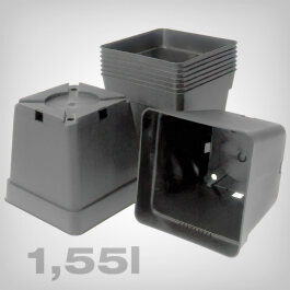 Pflanztopf, viereckig/baseline grau, 1,55 Liter