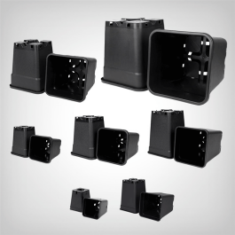 Pflanztopf, quadratisch/schwarz, 2L-25L