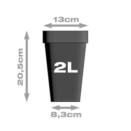 Pflanztopf, viereckig/schwarz, 2 Liter