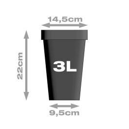 Pflanztopf, viereckig/schwarz, 3 Liter