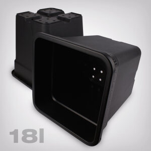 Plant pot, square/black, 18 litres