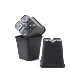 Plant pot, square/black, 18 litres