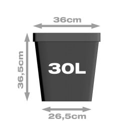 Pflanztopf, viereckig/schwarz, 30 Liter