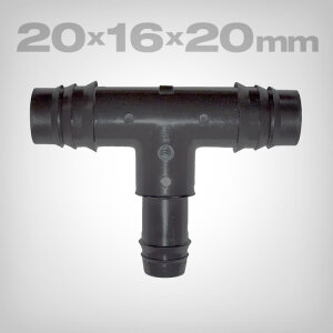 90° T-Verschraubung 20x16x20mm, Ø 20mm