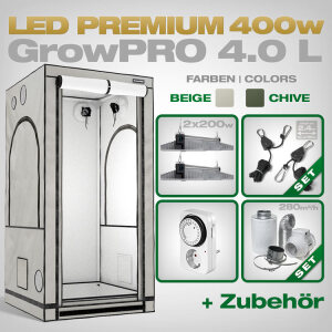 GrowPRO 4.0 L LED Grow Set + 2x EVO 3-100 1.5