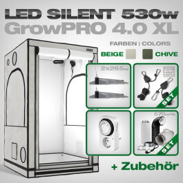 Growbox Komplettset LED GrowPRO 4.0 XL + 2x EVO 4-120 1.5