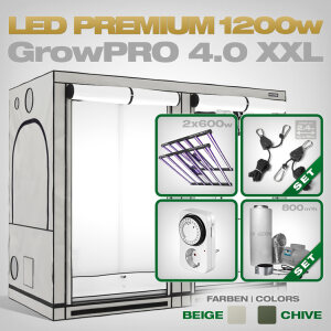 Growbox Komplettset LED GrowPRO 4.0 XXL, 2x Lumatek ZEUS 600W PRO 3.1