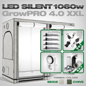 Growbox Komplettset LED GrowPRO 4.0 XXL + 4x EVO 4-120 1.5